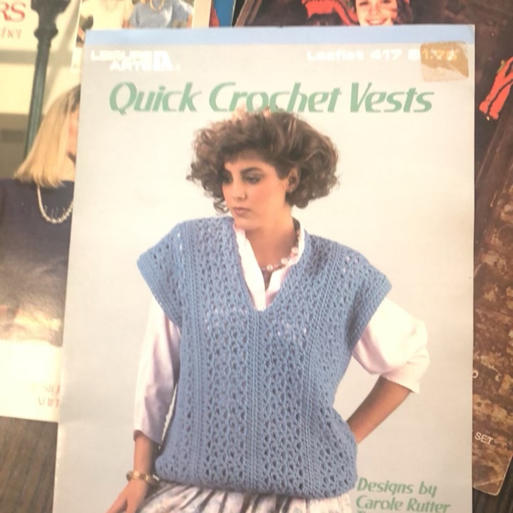Quick Crochet Vests Women's Light Blue Crochet Sweater Vest Lot of 9